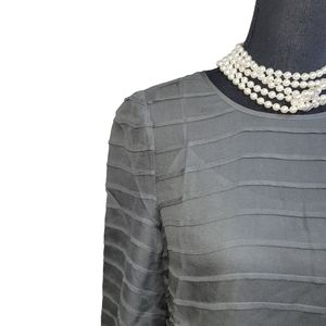 Talbots Grey Silk Blouse